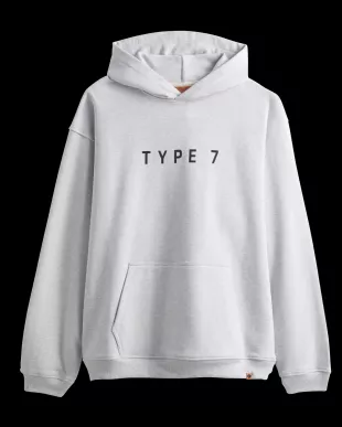 Text Logo Hooded Sweatshirt in Grey