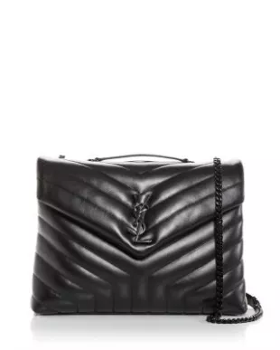 Loulou Medium in Quilted Suede