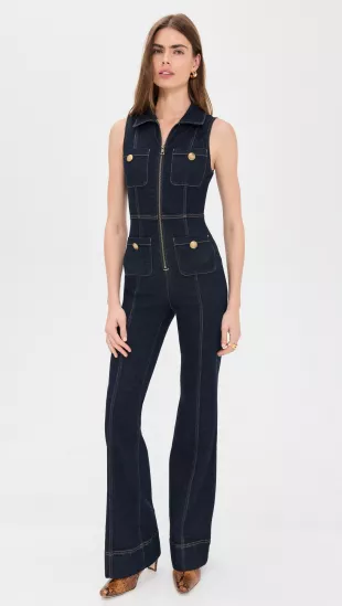 Rachel Sleeveless Denim Jumpsuit