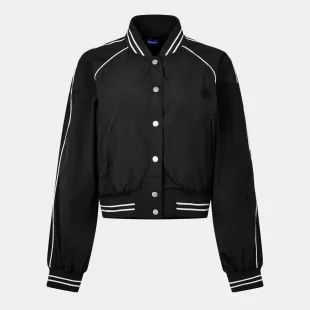 Women's Adesa Blue Long Sleeve Button Bomber Jacket