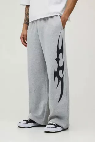 Extreme Wide Leg Graphic Joggers