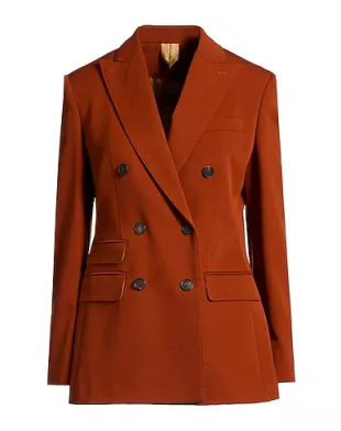 Women's Brown Blazer Virgin Wool