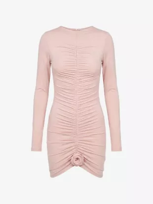 Lillibet Ruched Floral-Detail Mini Dress