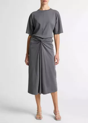Cotton Fixed-Wrap Skirt