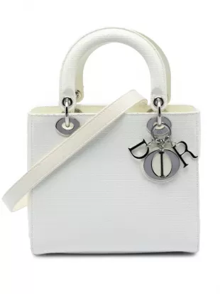Medium Patent Microcannage Lady Dior satchel
