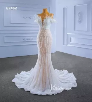 Vintage Pearl Mermaid Wedding Dresses