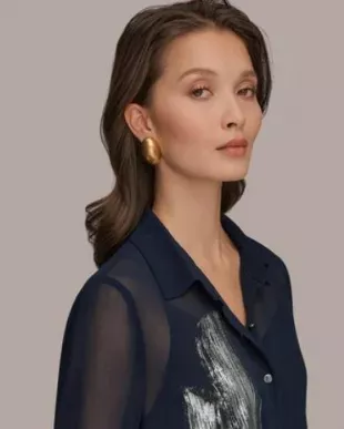 Metallic Brushstroke Blouse