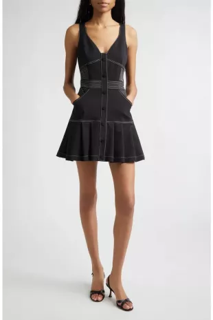 Olana Topstitch Detail Dress