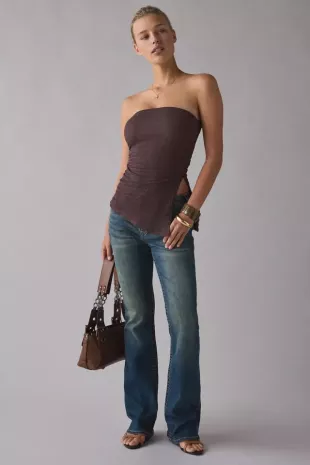 Afterparty Asymmetric Side-Slit Flyaway Tube Top