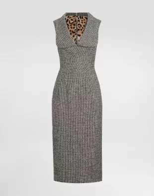 Long Dotted Wool Blend Dress
