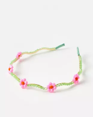 Cicely Flower Beaded Wavy Headban