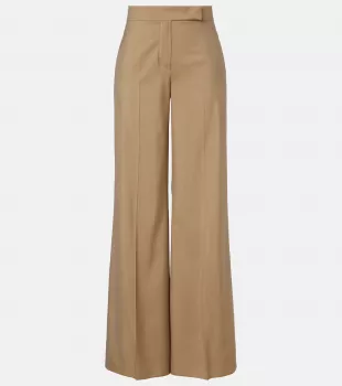Bronte Wool and silk Wide-leg Pants