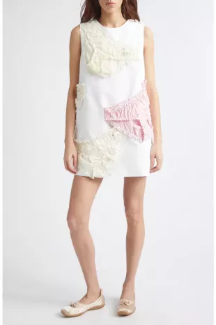 White Knicker Adorned Mini Dress
