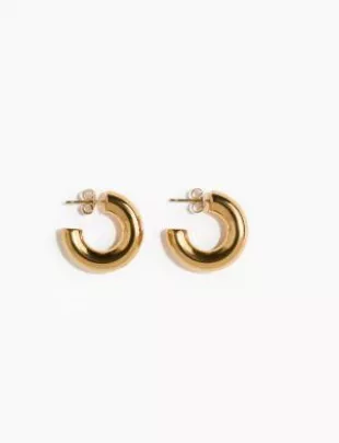 Gold-coloured Waterproof Hoop Earrings