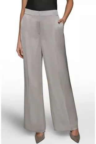 Clean Front Wide Leg Satin Pants