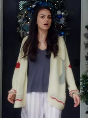 Mila Kunis A Bad Moms Christmas Fisherman Cardigan