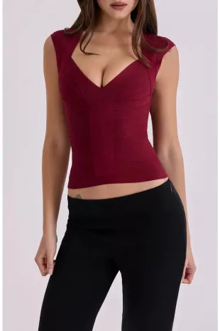 The Icon Bandage Top in Wine