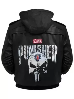 Punisher Black Leather Jacket