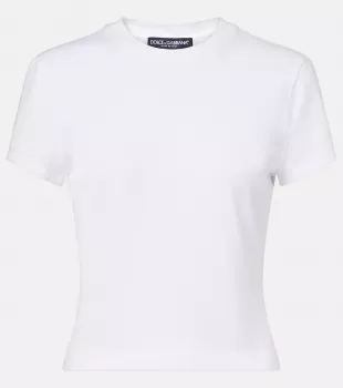 Embroidered Cotton-blend Jersey T-shirt