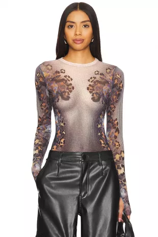 Kaylee Long-Sleeved Mesh Top