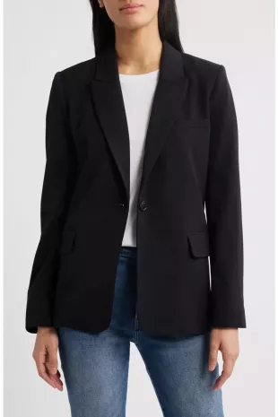 Single Button Relaxed Blazer
