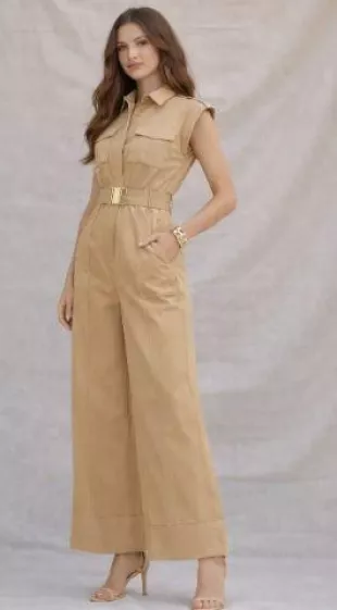 Structured Utility Belted Jumpsuit