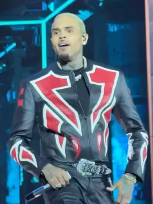Chris Brown R&B Tour Toronto Red And Black Jacket