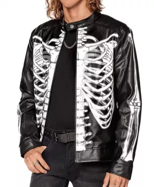 Halloween Skeleton Moto Jacket