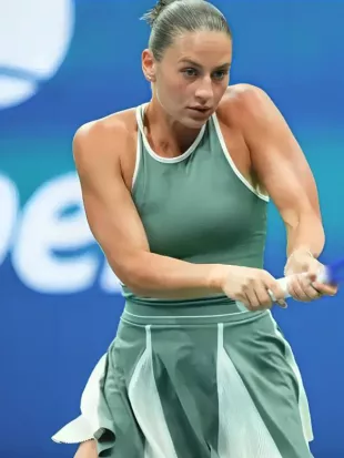 Marta Kostyuk 2026 US Open Green Dress