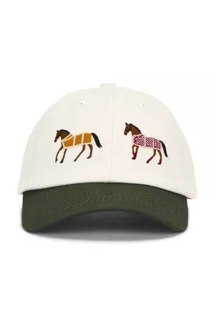 Horse Pair Hat in Off White