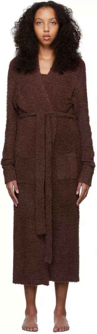 Brown Cozy Knit Robe