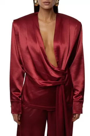 Statement Satin Drape Top