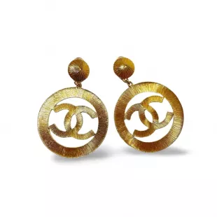 Extra Large CC Hoop Dangle Earrings