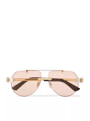Aviator-Style Gold And Silver Tone Sunglasses