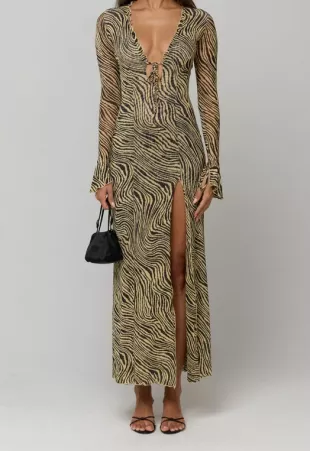 Lennon Bell Long Sleeve Maxi Dress in Birch