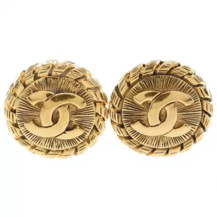 Coco Mark Earring Vintage Plated Gold