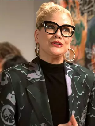 Kristen Johnston Leanne S02 Abstract Floral Crepe Blazer