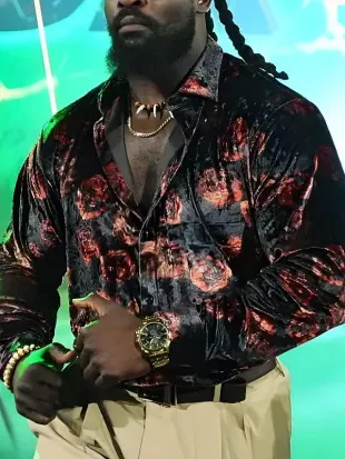 Oba Femi RAW 2026 Floral Velvet Shirt