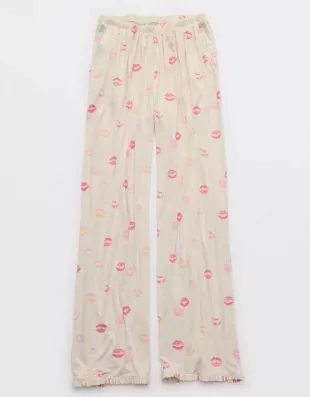 Real Soft Ruffle Trouser PJ Pant Lip Print
