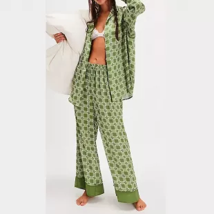 Dreamy Days Pajama Set in Green