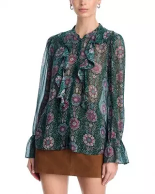 Claude Ruffled Silk Blouse