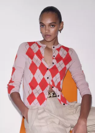 Argyle Slim Cardigan