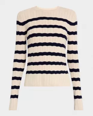 crewneck chevron striped sweater