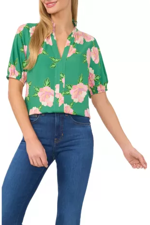 Floral Print Ruffle Top