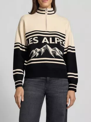 Les Alpes Funnel-Neck Knit Jumper
