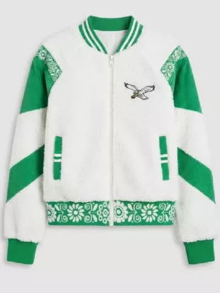 Philadelphia Eagles Green/White Sherpa Fleece Jacket