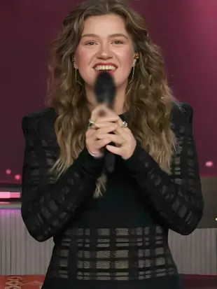 The Kelly Clarkson Show 2026 Kelly Clarkson Black Sheer Dress