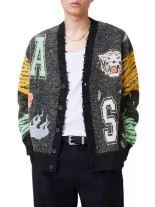All American S8 Bre Z Grey Distressed Cardigan