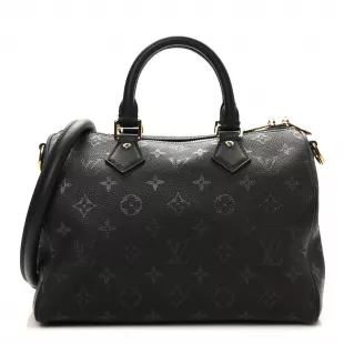 Calfskin Monogram LV Bliss Speedy Bandouliere 25 Black