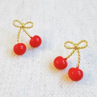 Bow and Cherry Earrings